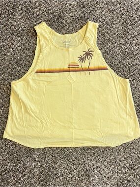 Roxy Yellow Retro Sunset Palm Tank Top Size Girls M